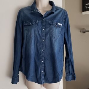 Calvin Klein Jeans Chambray Top Size M